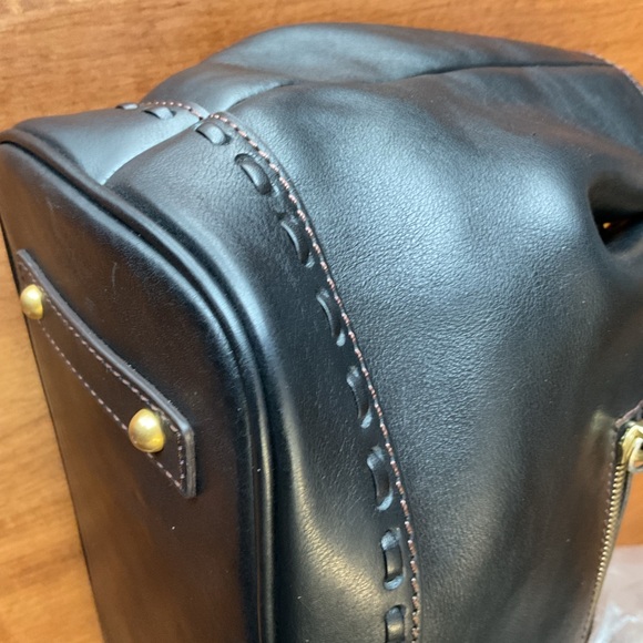 Dooney & Bourke Black Florentine Flap Satchel with Whipstitch - Picture 8 of 16